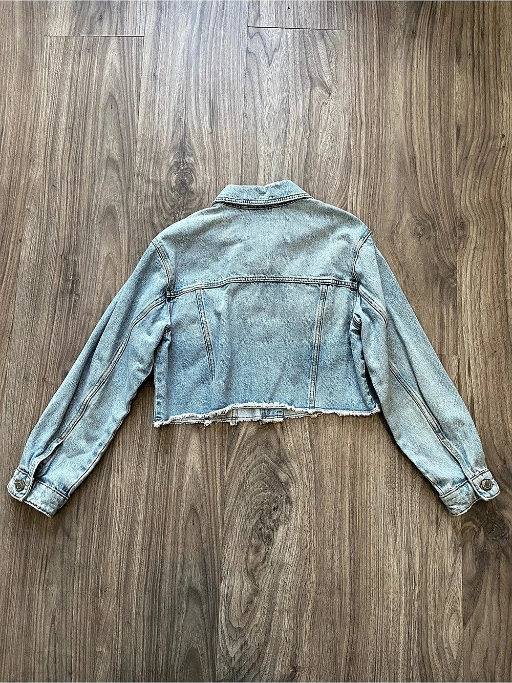 Zara Cropped Denim Jacket in Blue Size 9 - Picture 2 of 3